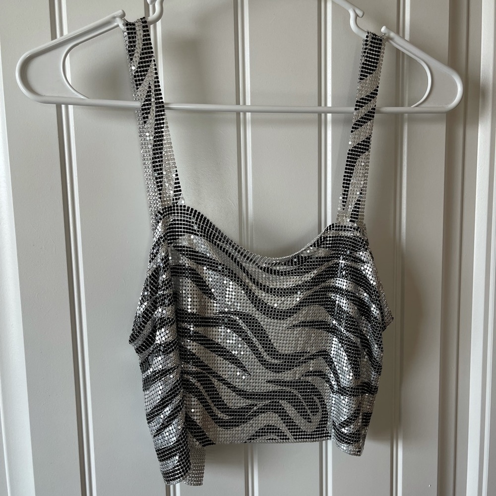 Dolls Kill zebra diamond tank